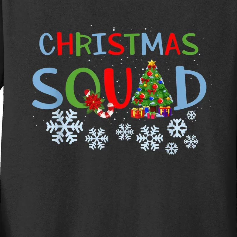 Christmas Squad Christmas Matching Funny Family Pajama Cute Kids Long Sleeve Shirt