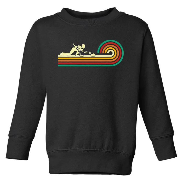 Curler Sliding Curling Stone Retro Curling Toddler Sweatshirt