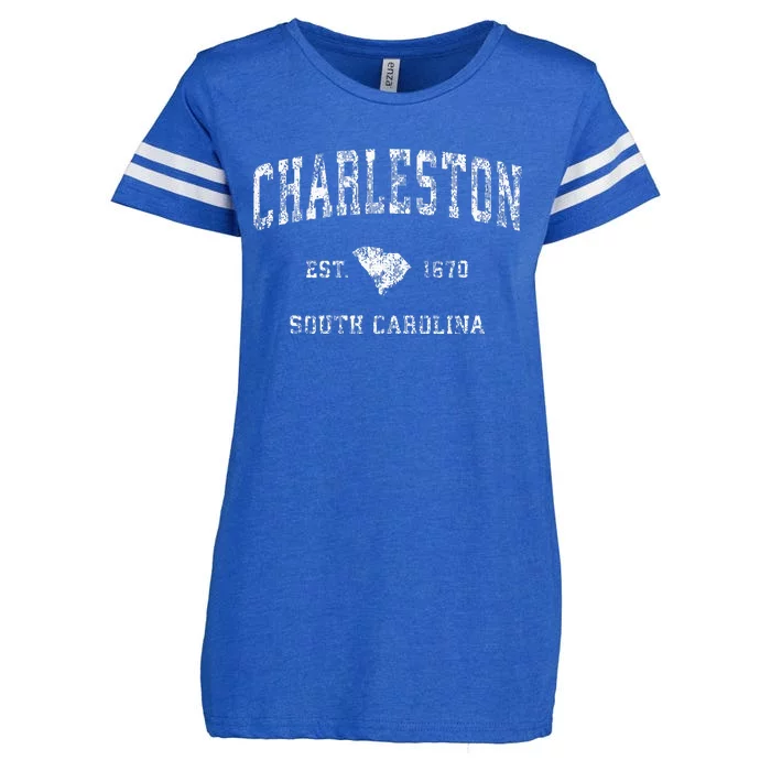 Charleston South Carolina Sc Vintage Athletic Sports Design Enza Ladies Jersey Football T-Shirt