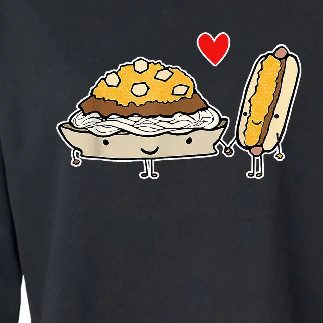 Cincinnati Style Chili 3 Way And Cheese Coney Cropped Pullover Crew