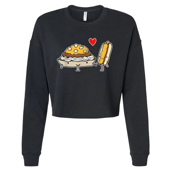 Cincinnati Style Chili 3 Way And Cheese Coney Cropped Pullover Crew