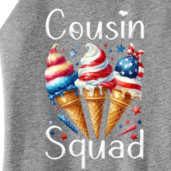 Cousin Squad Crew 4th Of July Ice Cream Us American Flag Cool Gift Women’s Perfect Tri Rocker Tank