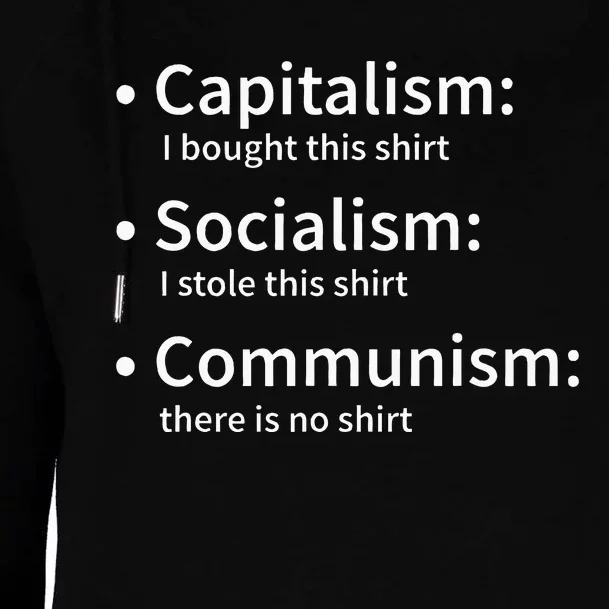 Capitalism Socialism Communism Libertarian Economics Freedom Womens Funnel Neck Pullover Hood