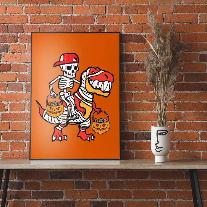 Cool Skeleton Cap Dino Mummy Halloween Poster