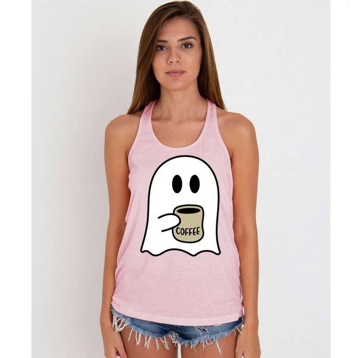 Cute Spooky Coffee Halloween Ghost Ghost Ing Coffee Cute Gift Women's Knotted Racerback Tank