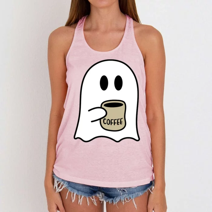 Cute Spooky Coffee Halloween Ghost Ghost Ing Coffee Cute Gift Women's Knotted Racerback Tank