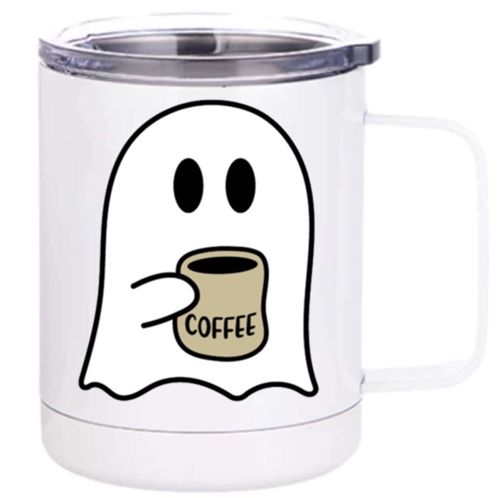 Cute Spooky Coffee Halloween Ghost Ghost Ing Coffee Cute Gift Front & Back 12oz Stainless Steel Tumbler Cup