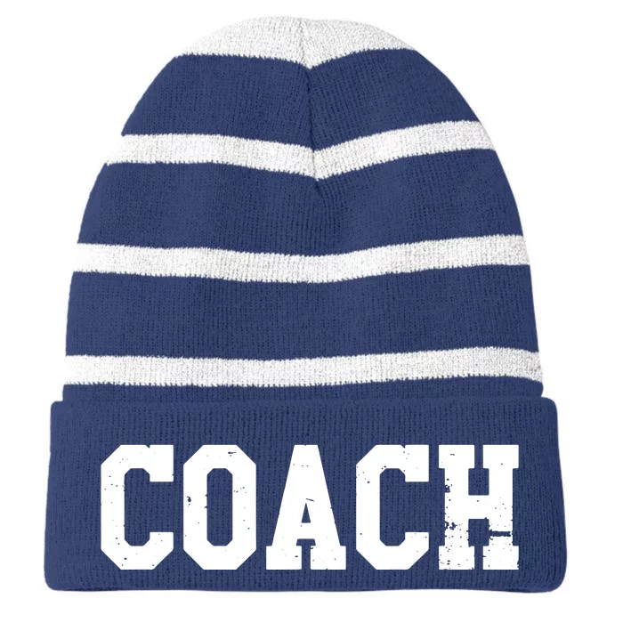 Coach Sports Coaches Thank You Gift Striped Beanie with Solid Band