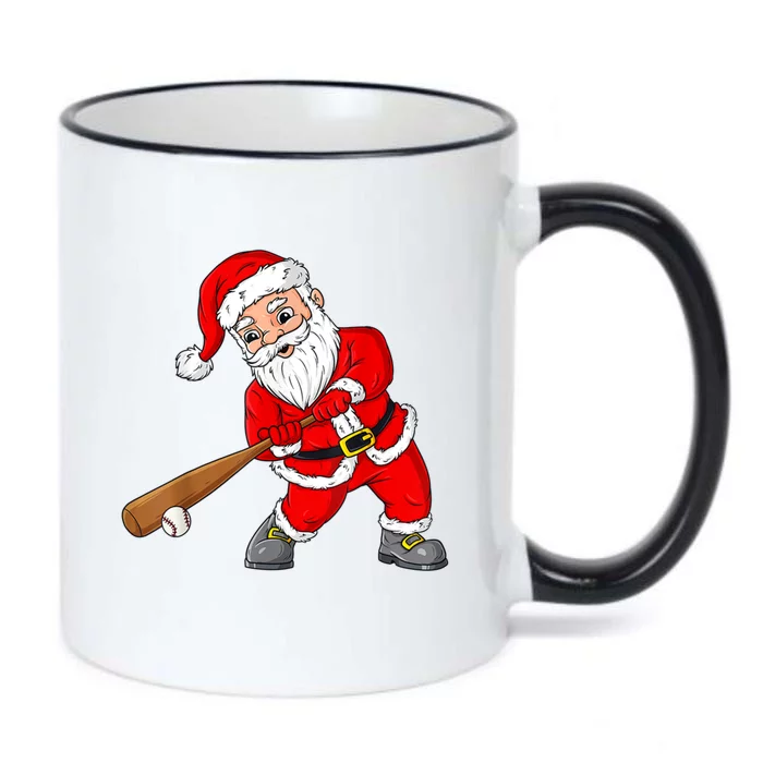 Christmas Santa Claus With Baseball Bat Teens Xmas Gift Black Color Changing Mug