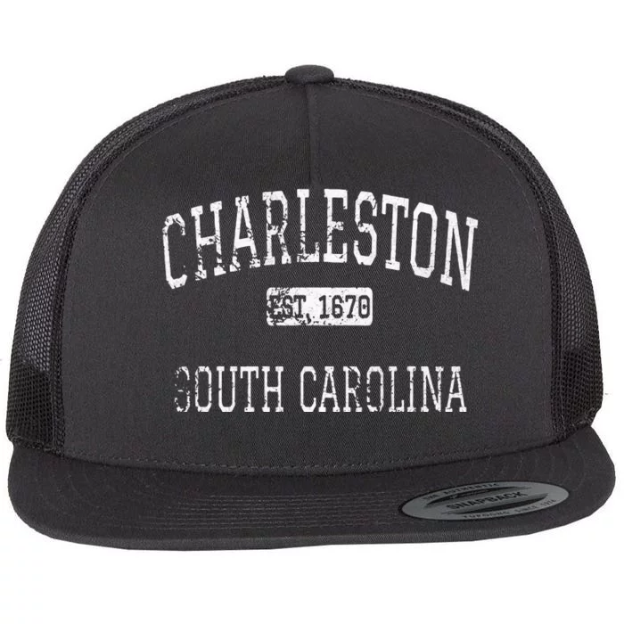 Charleston South Carolina SC Vintage Flat Bill Trucker Hat