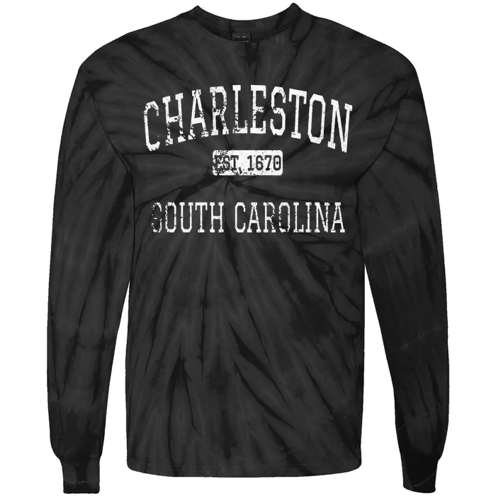 Charleston South Carolina SC Vintage Tie-Dye Long Sleeve Shirt