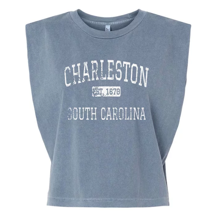 Charleston South Carolina SC Vintage Garment-Dyed Women's Muscle Tee