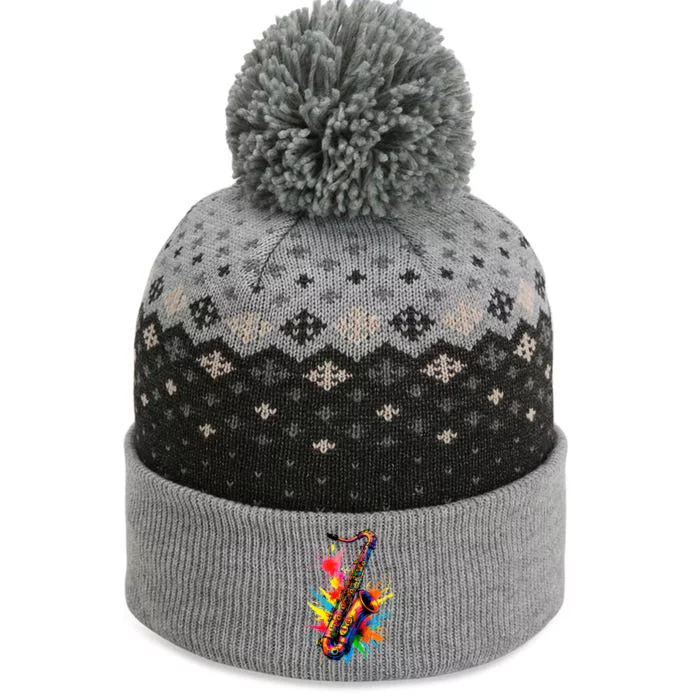 Colorful Saxophone The Baniff Cuffed Pom Beanie