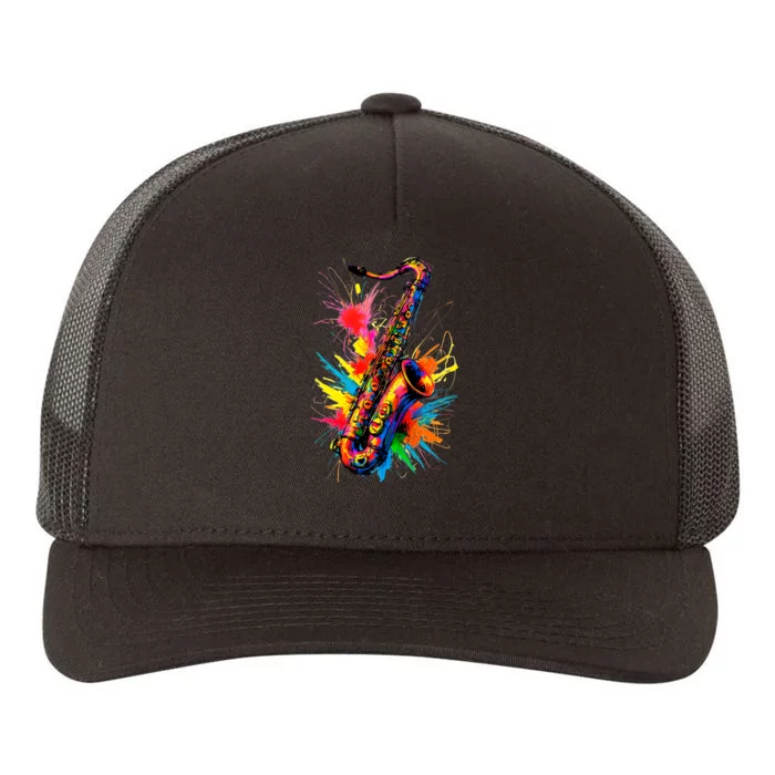 Colorful Saxophone Yupoong Adult 5-Panel Trucker Hat