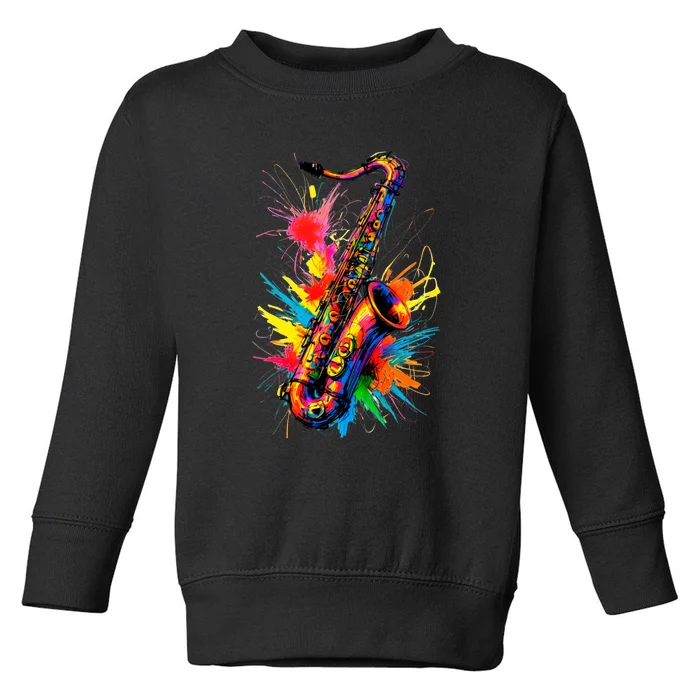 Colorful Saxophone Toddler Sweatshirt