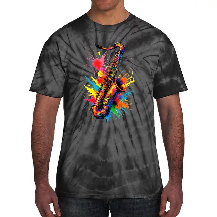 Colorful Saxophone Tie-Dye T-Shirt