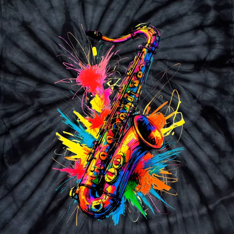 Colorful Saxophone Tie-Dye T-Shirt