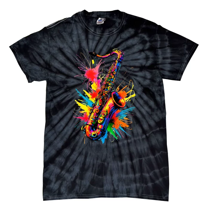 Colorful Saxophone Tie-Dye T-Shirt