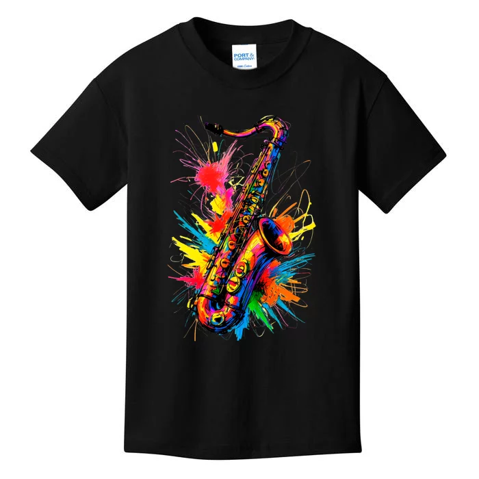 Colorful Saxophone Kids T-Shirt