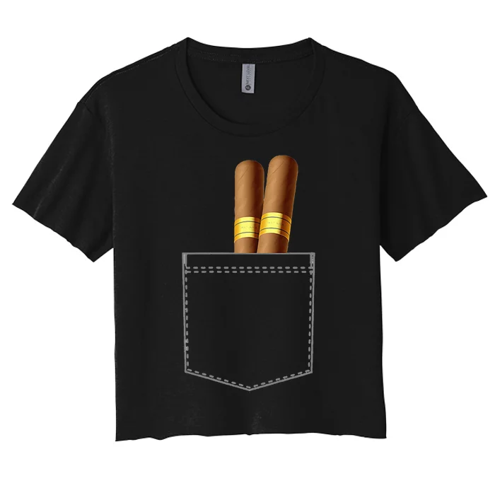 Cigar Smoke Cuban Cuba Tobacco Gift For Smoker Women's Crop Top Tee