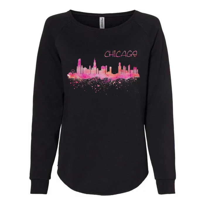 Chicago Skyline Womens California Wash Sweatshirt