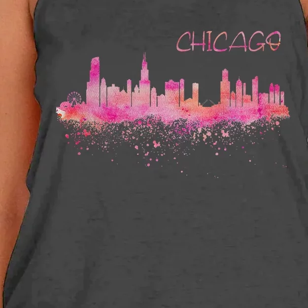 Chicago Skyline Women's Knotted Racerback Tank