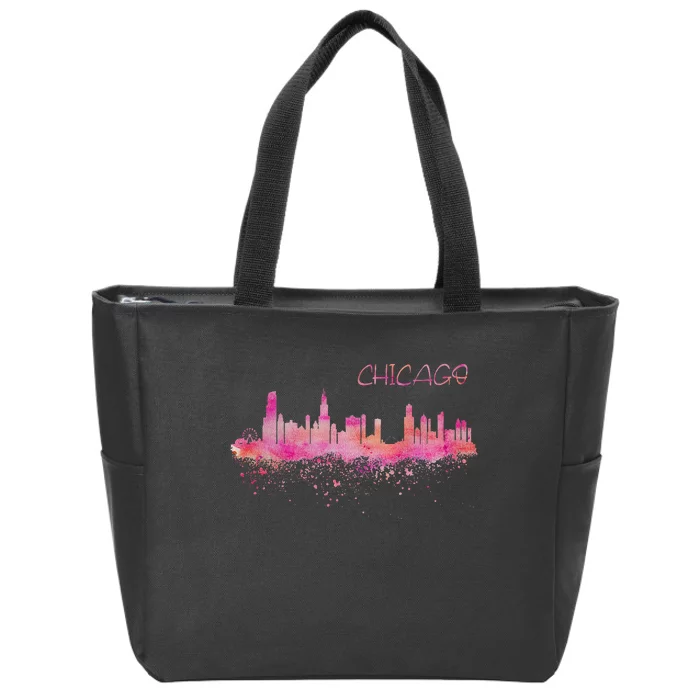 Chicago Skyline Zip Tote Bag