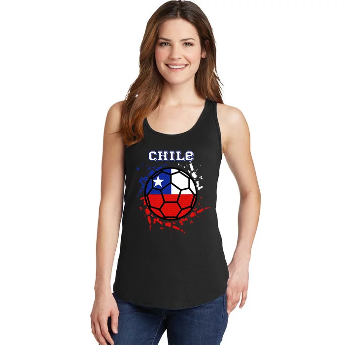 Chile Soccer Chilean Flag Futbol Fan Jersey Ladies Essential Tank