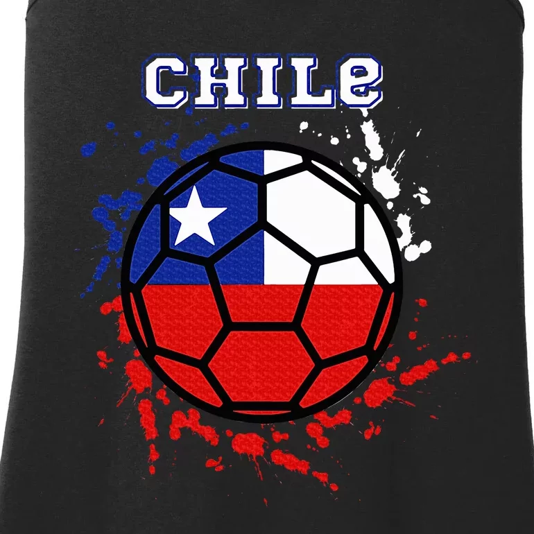 Chile Soccer Chilean Flag Futbol Fan Jersey Ladies Essential Tank