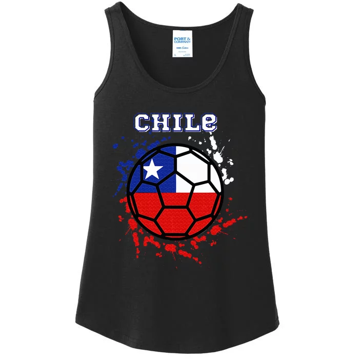 Chile Soccer Chilean Flag Futbol Fan Jersey Ladies Essential Tank