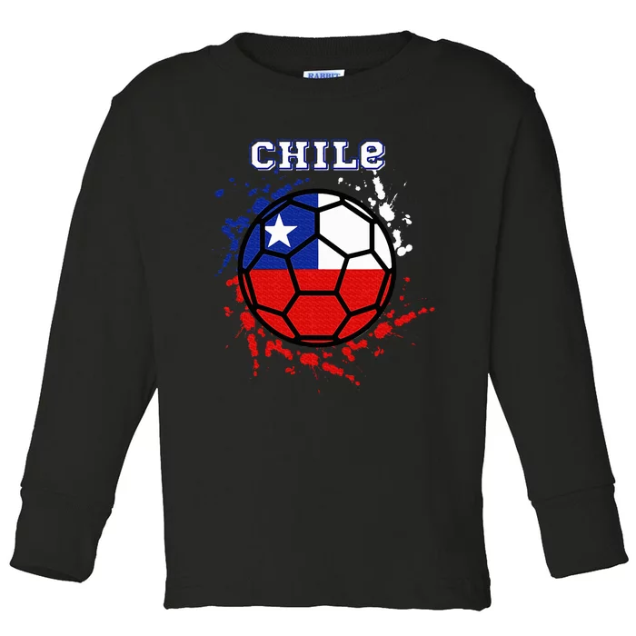 Chile Soccer Chilean Flag Futbol Fan Jersey Toddler Long Sleeve Shirt