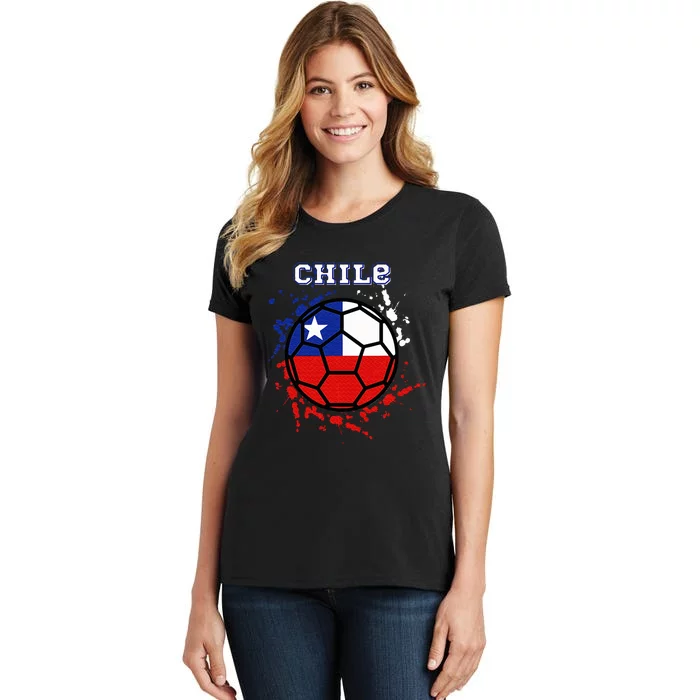 Chile Soccer Chilean Flag Futbol Fan Jersey Women's T-Shirt