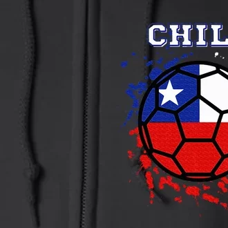 Chile Soccer Chilean Flag Futbol Fan Jersey Full Zip Hoodie