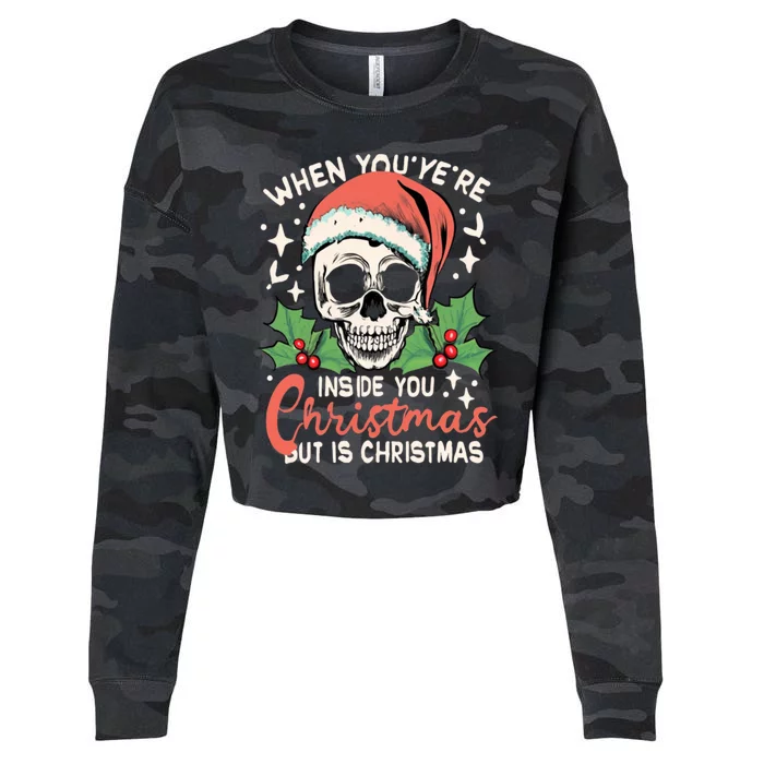 Christmas Skull Cropped Pullover Crew