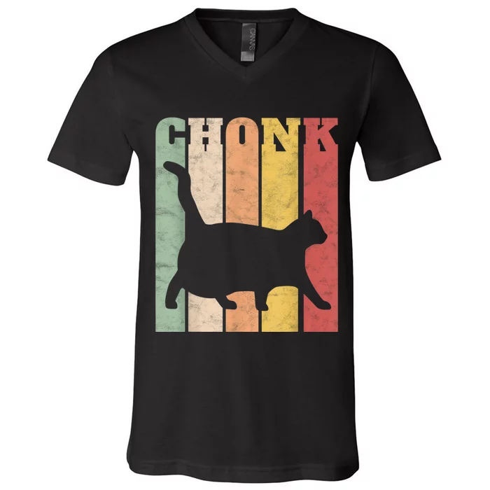 Chonk Scale Cat Meme Chonky Chonk Memes V-Neck T-Shirt