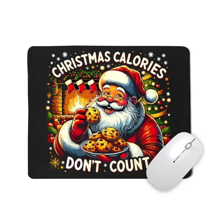 Cute Santa Cookie Funny Christmas Calories Dont Count Gift Mousepad