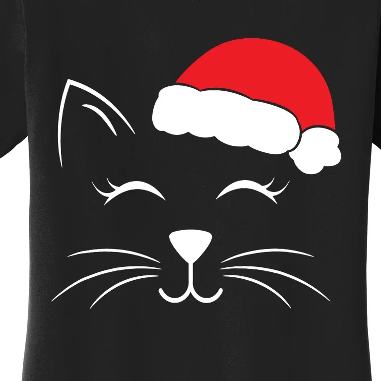 Cute Santa Cat Lover Christmas Women's T-Shirt