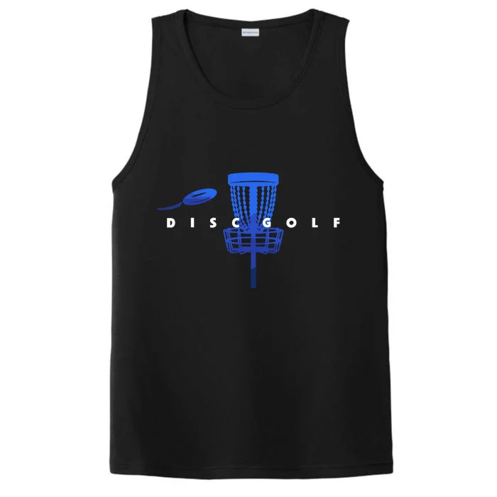 Cool Stylized Disc Golf With Basket And Disc Disk Golf Performance Tank