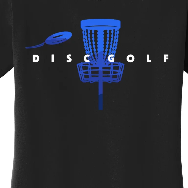 Cool Stylized Disc Golf With Basket And Disc Disk Golf Women's T-Shirt