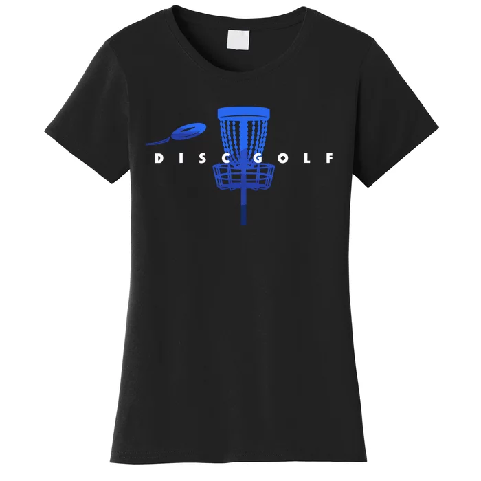 Cool Stylized Disc Golf With Basket And Disc Disk Golf Women's T-Shirt