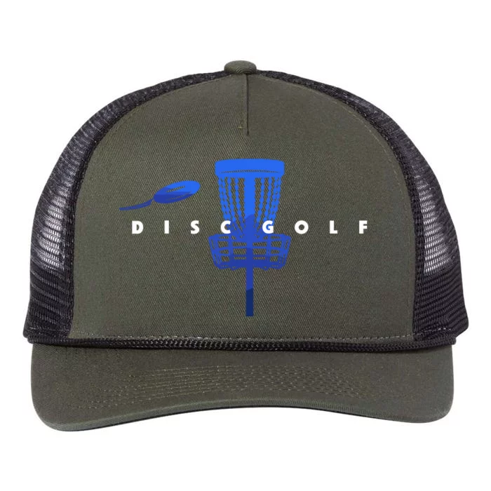 Cool Stylized Disc Golf With Basket And Disc Disk Golf Retro Rope Trucker Hat Cap