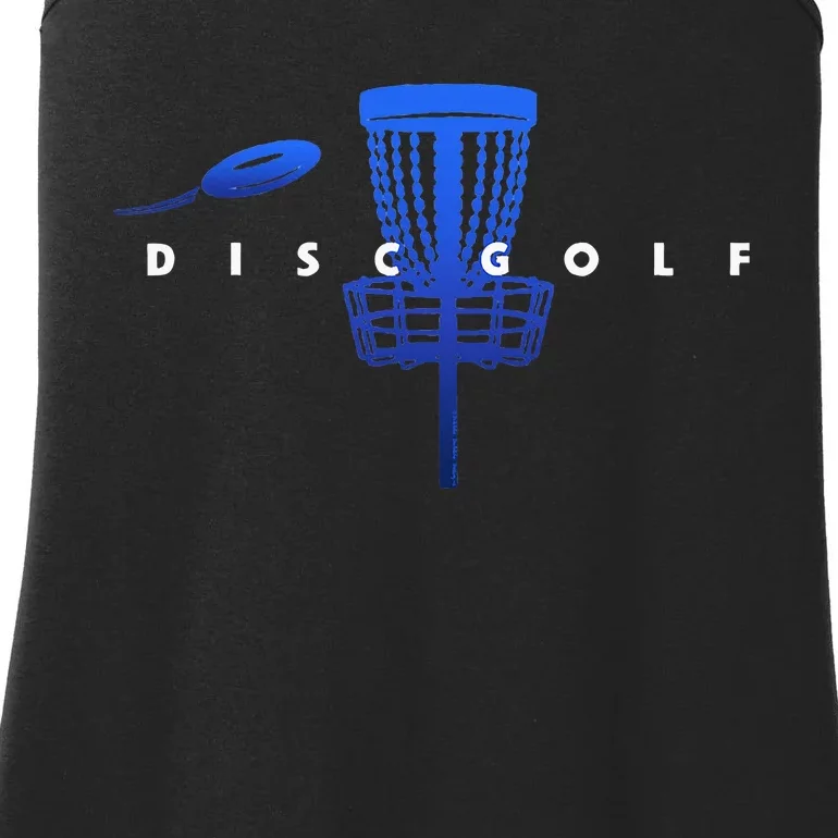 Cool Stylized Disc Golf With Basket And Disc Disk Golf Ladies Essential Tank