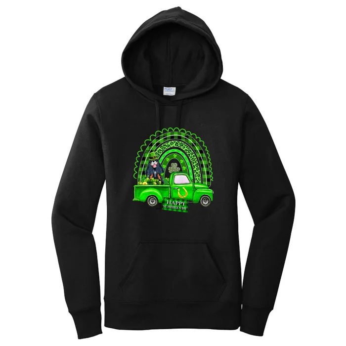 Cocker Spaniel Dog Leprechaun Hat Truck Shamrock St Patricks Women's Pullover Hoodie