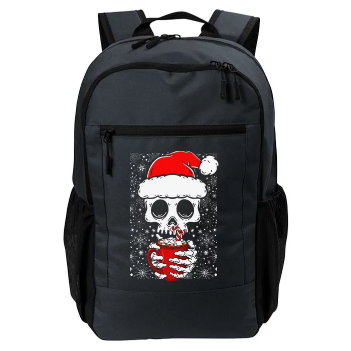 Christmas Skeleton Drinks Cocoa Santa Claus Skeleton Daily Commute Backpack