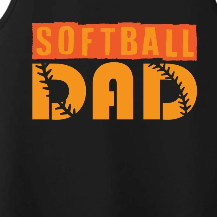 Cute Softball Dad Softball Fathers Softball Dads Gift Performance Tank