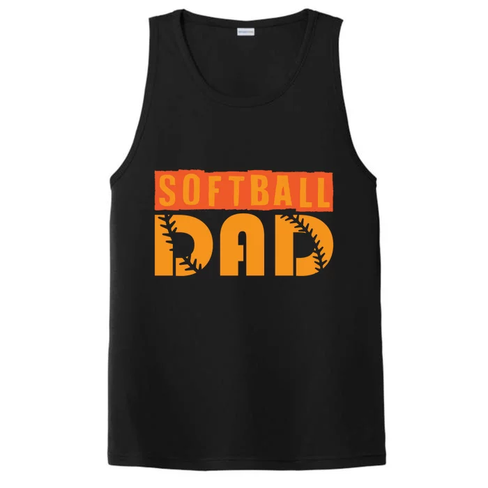 Cute Softball Dad Softball Fathers Softball Dads Gift Performance Tank