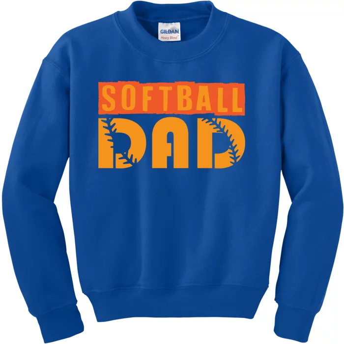 Cute Softball Dad Softball Fathers Softball Dads Gift Kids Sweatshirt