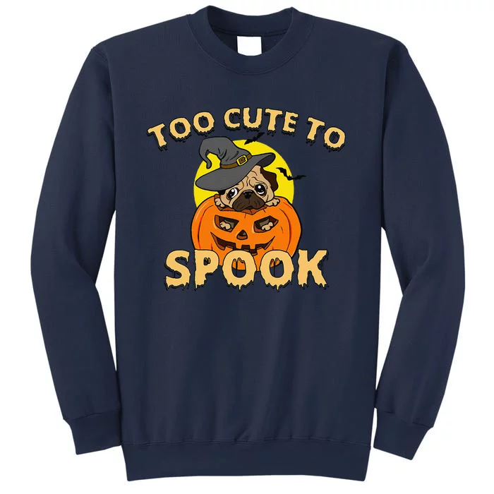 Cute Spooky Dog Pug Halloween Creepy Pumpkin Spook Sweatshirt