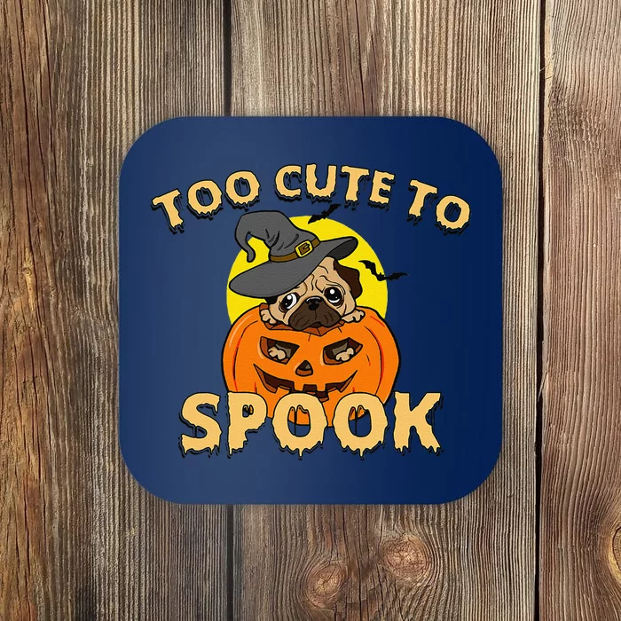 Cute Spooky Dog Pug Halloween Creepy Pumpkin Spook Coaster