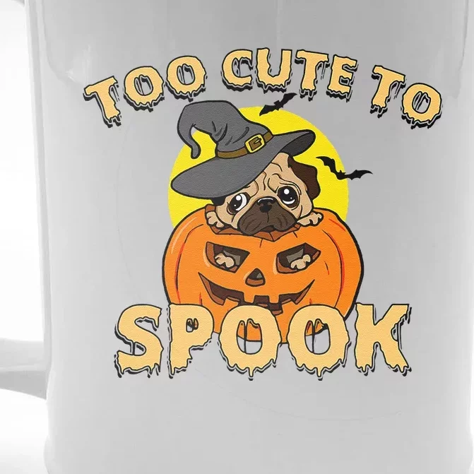 Cute Spooky Dog Pug Halloween Creepy Pumpkin Spook Front & Back Beer Stein